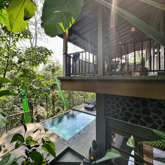 Joglo-building Jungle retreat villa in Ubud with private pool and forest surroundings